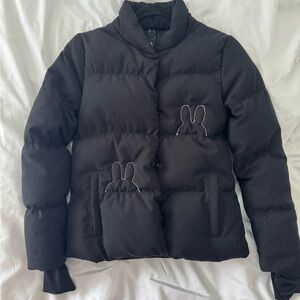 Two Percent brand: Black down Puffer Jacket with Bunnies 🐰